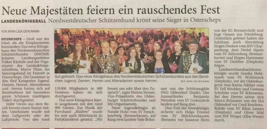 Artikel NWZ Landesschützentag 2018a